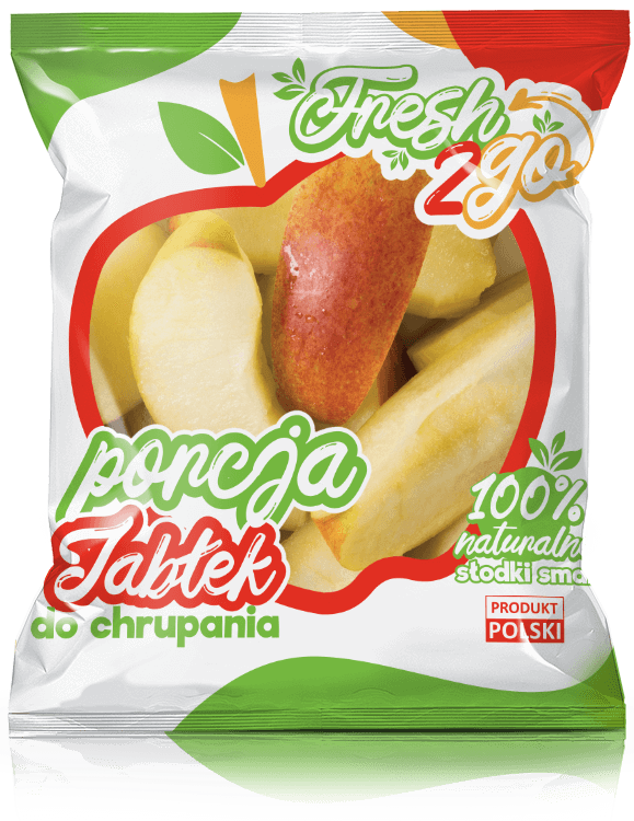 kawałki jabłek w opakowaniu - producent polski